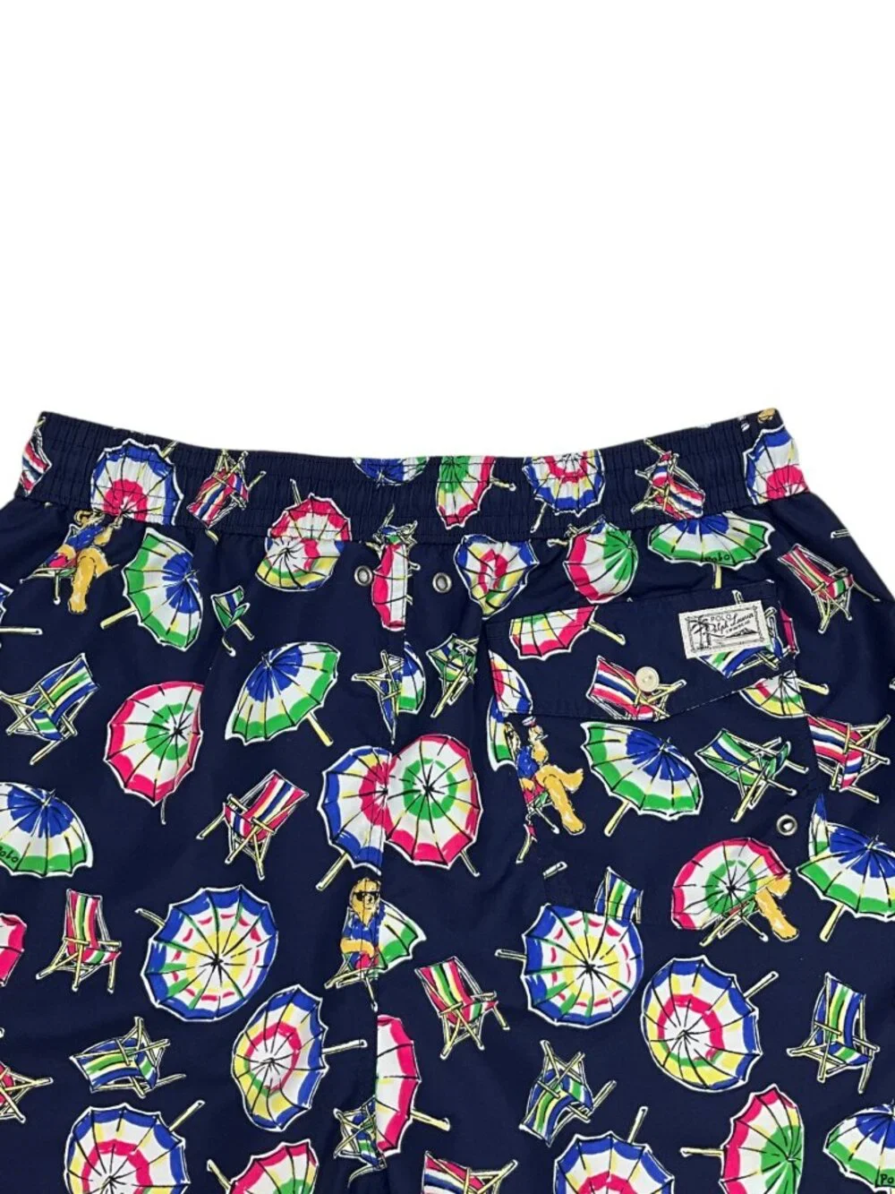Polo Ralph Lauren Polo Bear Umbrella Swim Trunks XL Blue Lined Swimwear